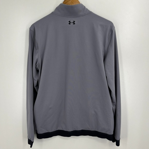 Under Armour Active Jacket Men's L Gray Full Zip Loose Heat Gear Stretch - Picture 6 of 11
